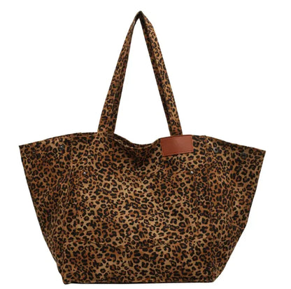 Leopard Print Canvas Tote StyleHandbag - Solstik