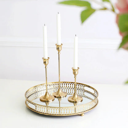 Elegant Vintage Gold Candle Holder - Solstik #