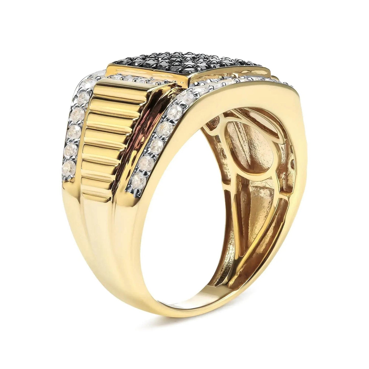 Men's Deluxe 10K Gold Diamond Cluster Ring - Solstik
