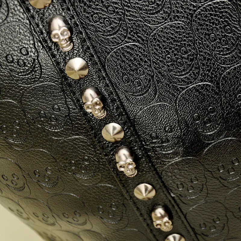 Skull Print Shoulder Tote Style Handbag - Solstik
