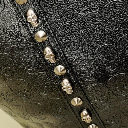 Skull Print Shoulder Tote Style Handbag - Solstik