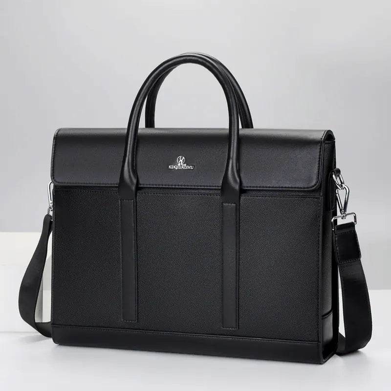 Kuji Business Men's Leather Briefcase Bag - Solstik