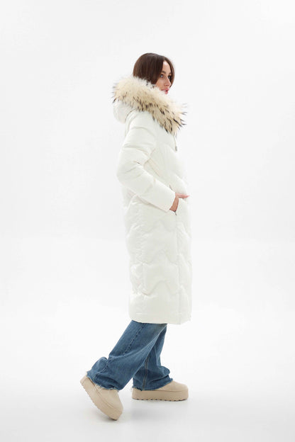 Genuine Fur Trim Down Fill Coat