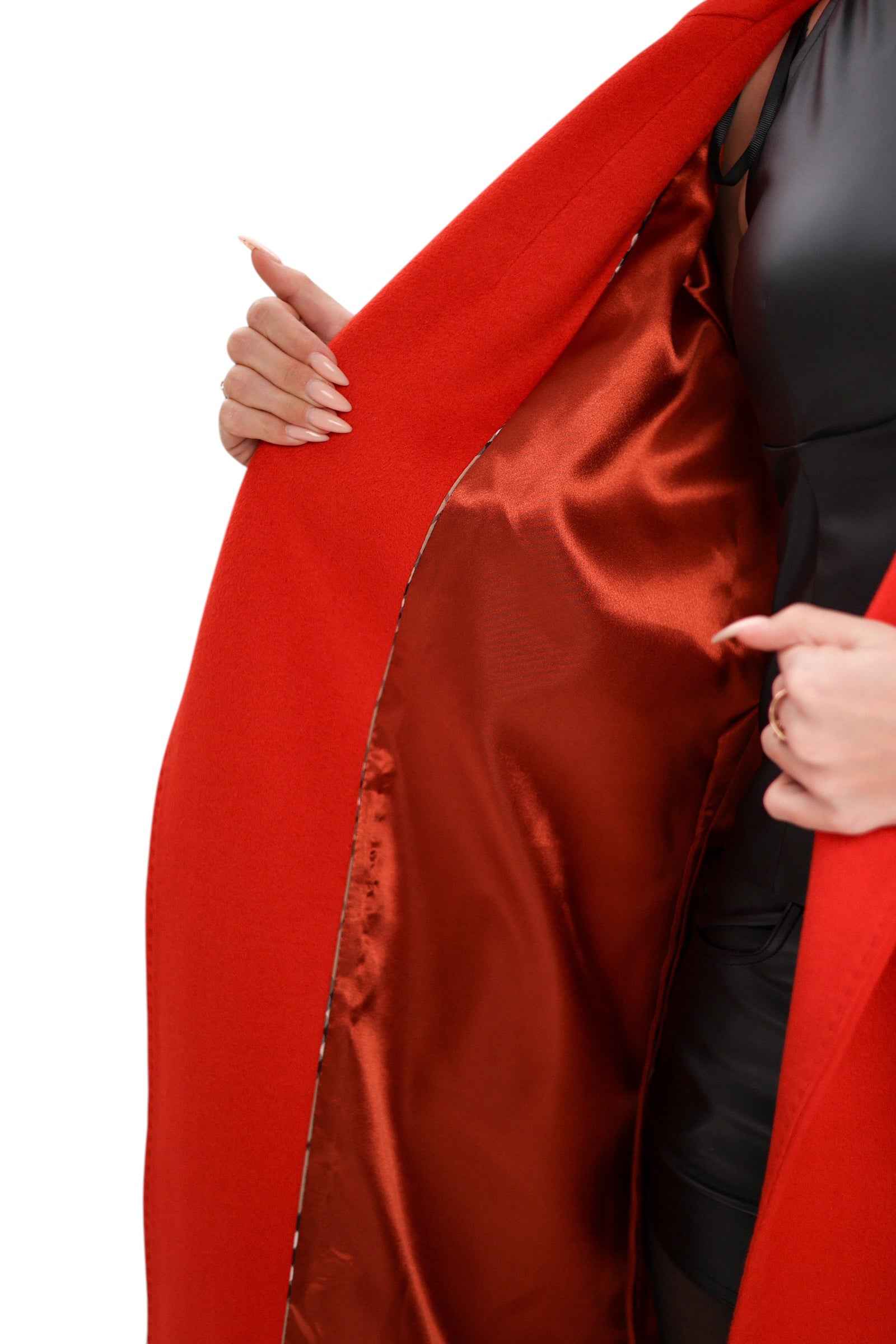 Chester Premium  Wool Cashmere Coat in Sicily Red