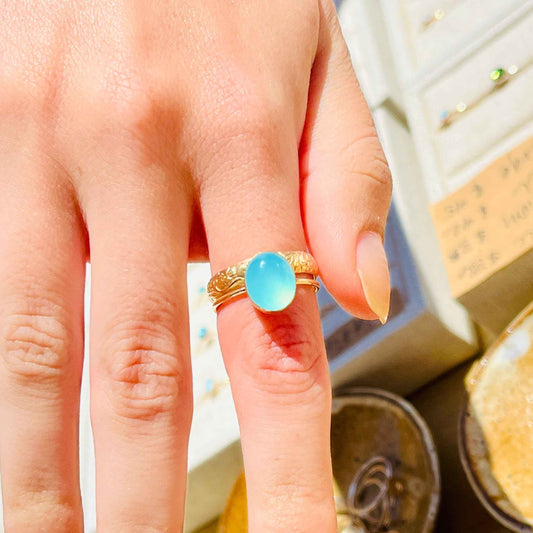 AQUA CHALCEDONY RING