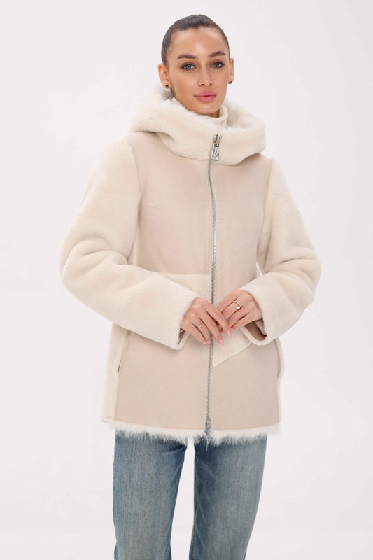Pre-Order. Re-Stock Ships October 15. ⇆ Reversible Hooded Wool Blend Jacket
