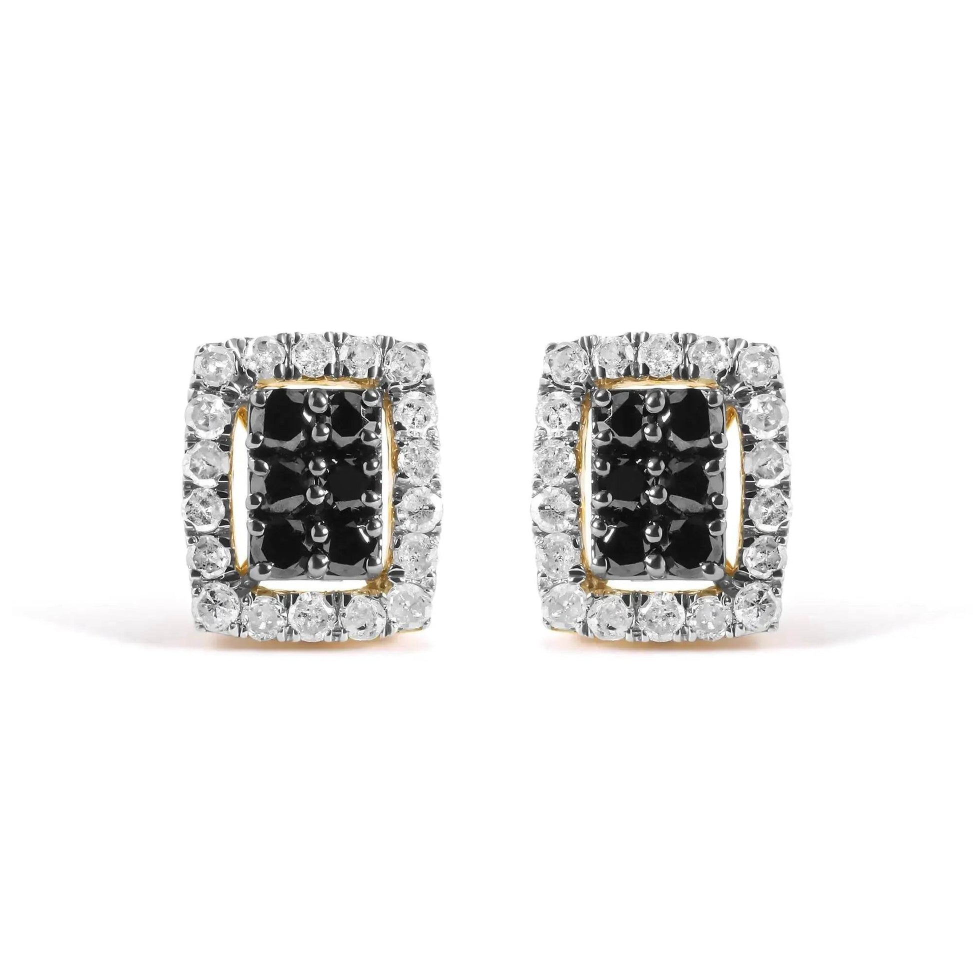 Gold Luxe Diamond Halo Studs for Men - Solstik