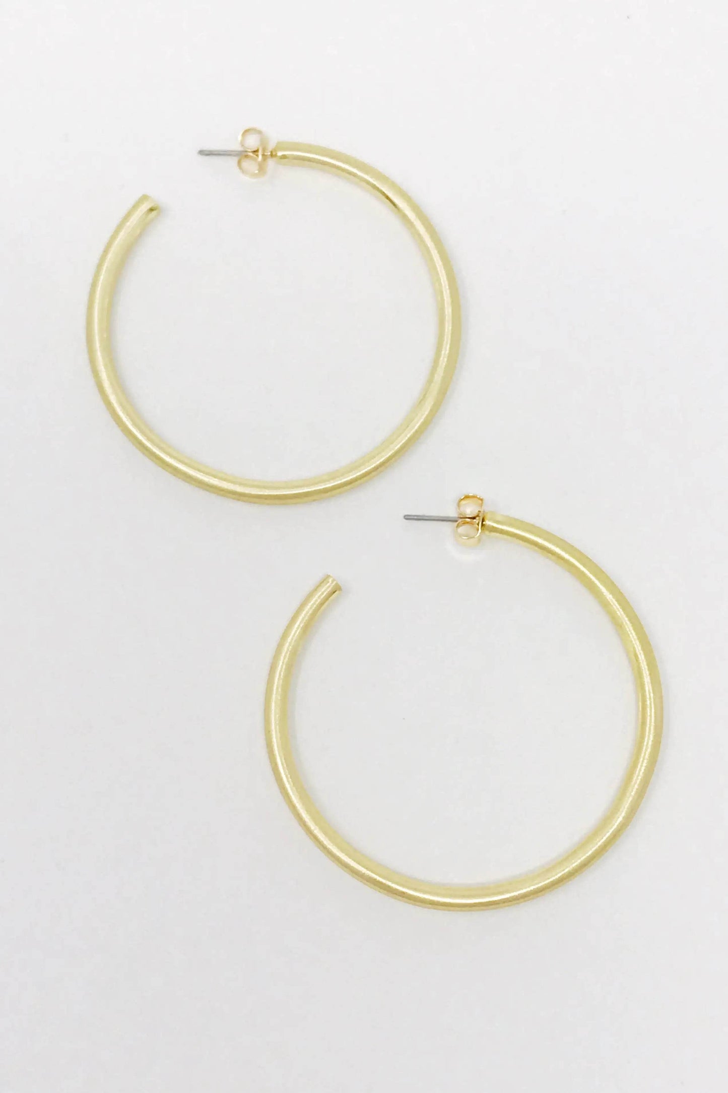 Smaller Jade Satin Finish Hoops - Solstik