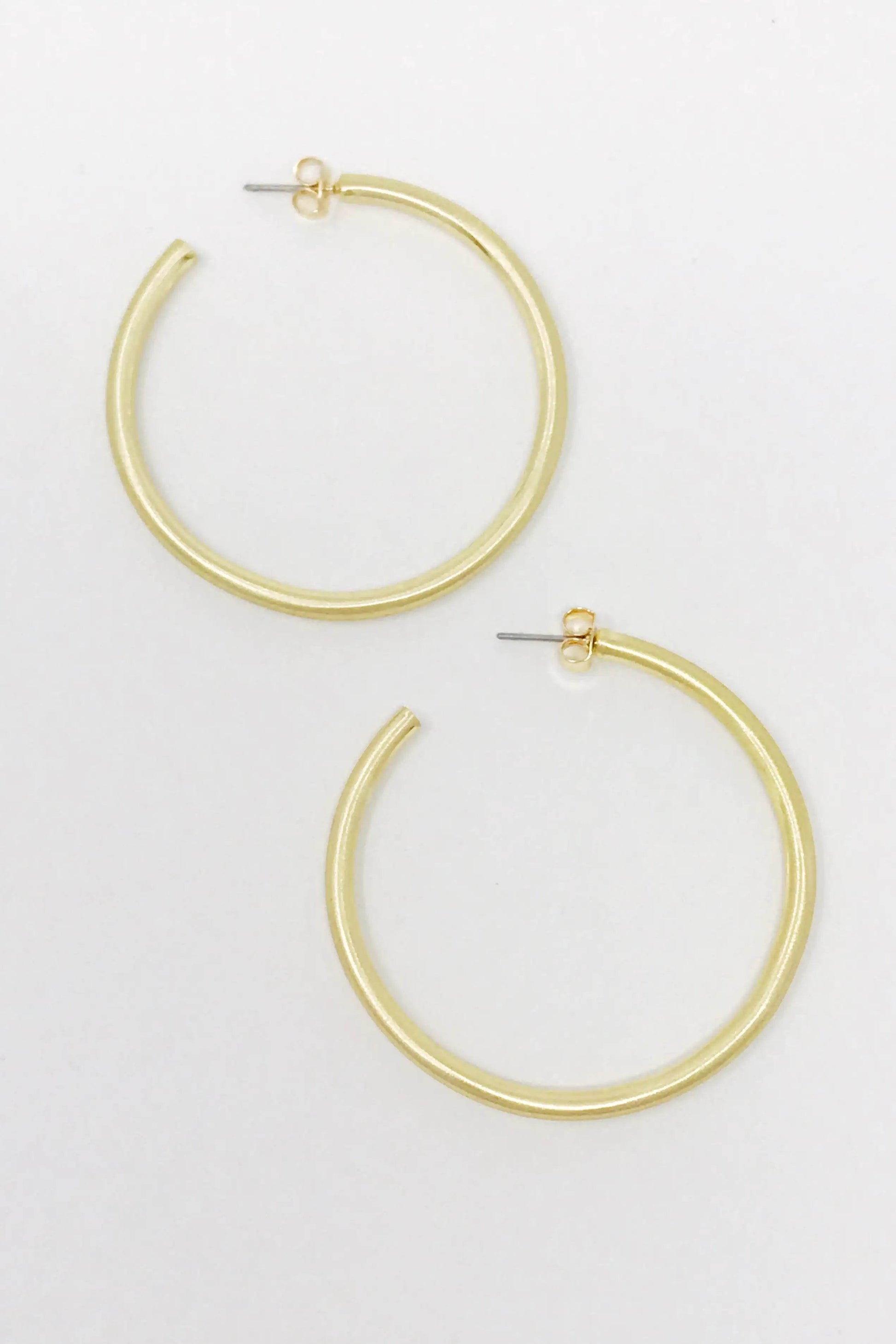 Smaller Jade Satin Finish Hoops - Solstik