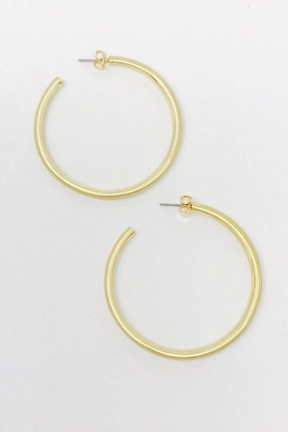 Smaller Jade Satin Finish Hoops - Solstik