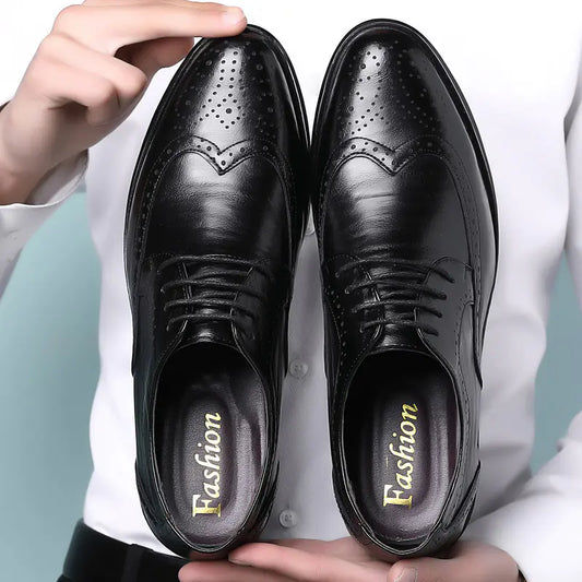 New Men's Business Brogue Shoes - Breathable Style