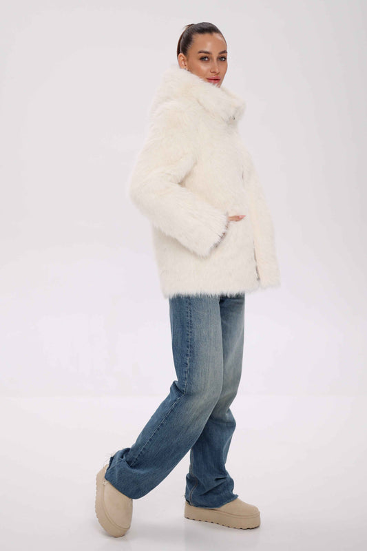 ⇆ Reversible Hooded Wool Blend Jacket