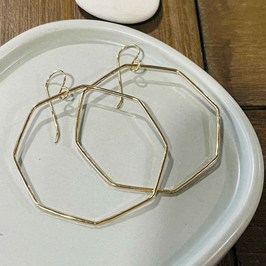 OCTAGON HOOP EARRINGS