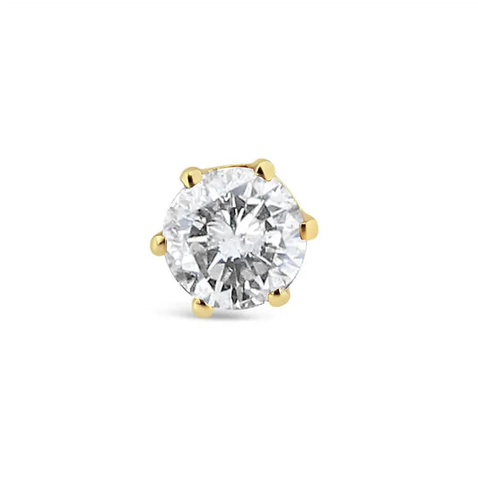 14K Gold Diamond Solitaire Stud Earring (3/8 cttw, I-J, I2-I3) - Solstik