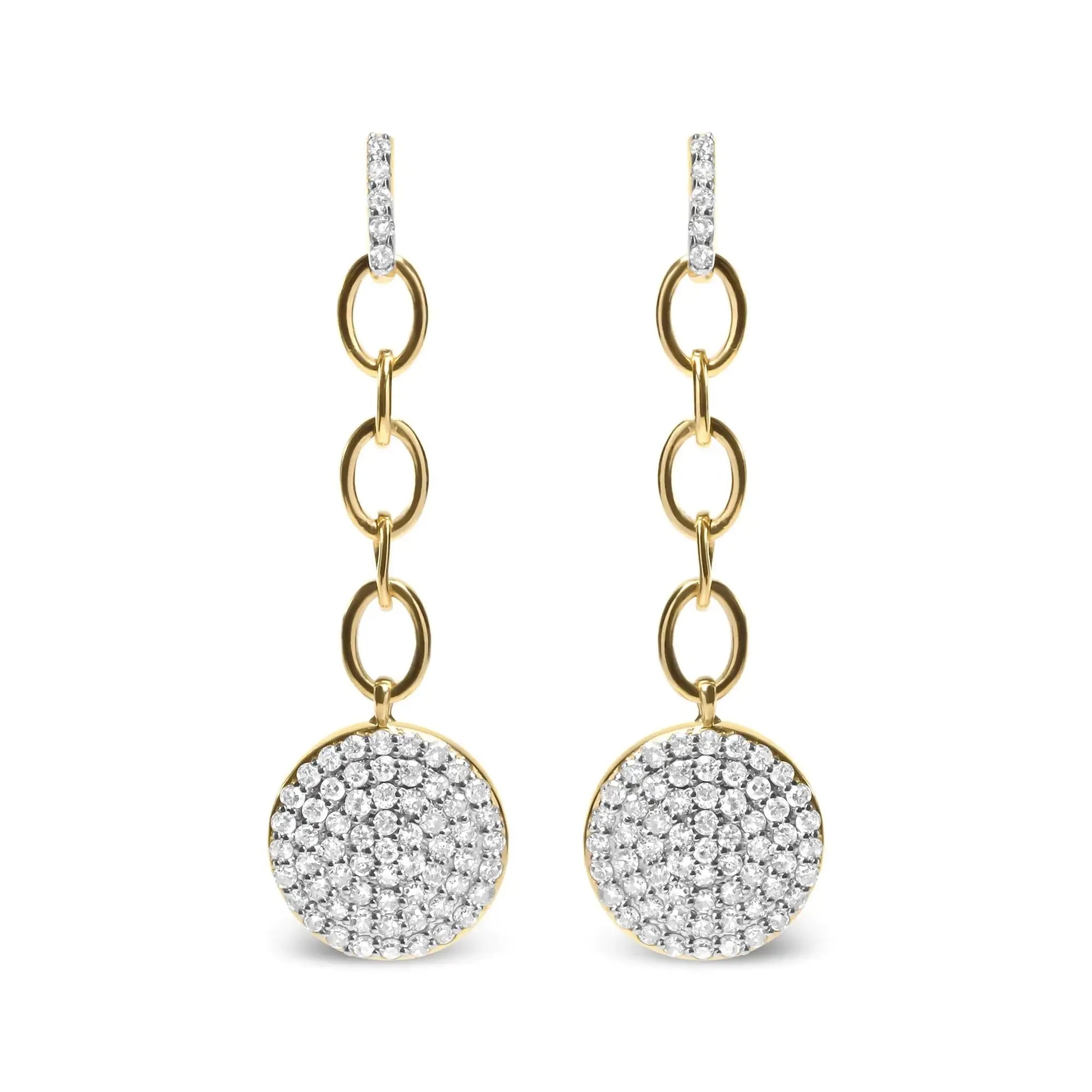 18K Gold Plated Silver Diamond Cluster Earrings - Solstik
