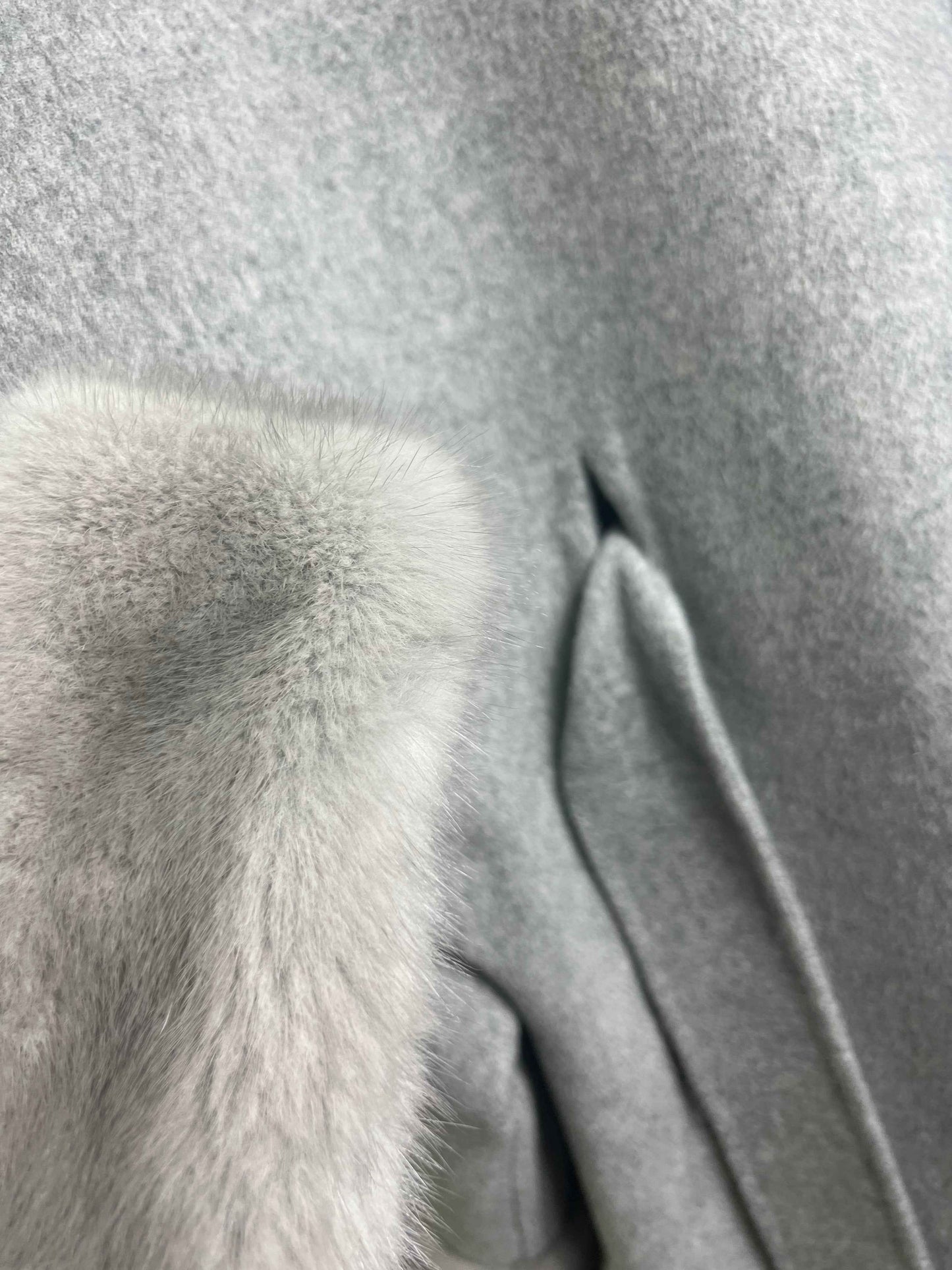 Genuine Scandinavian Mink Fur Virgin Wool Coat