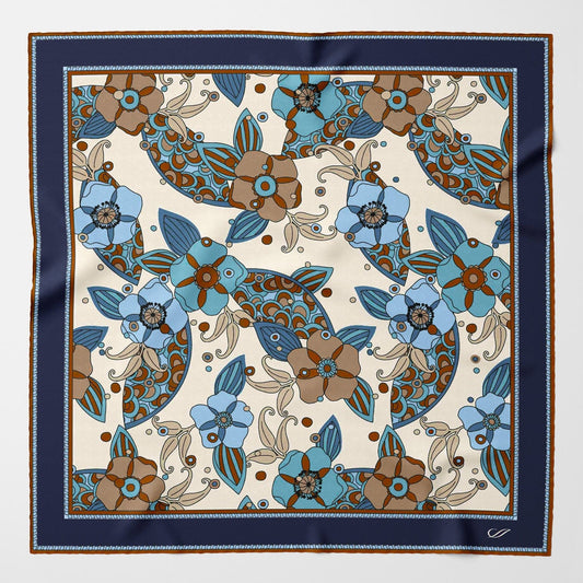 Lombardi - Silk Neckerchief - Blue - Solstik