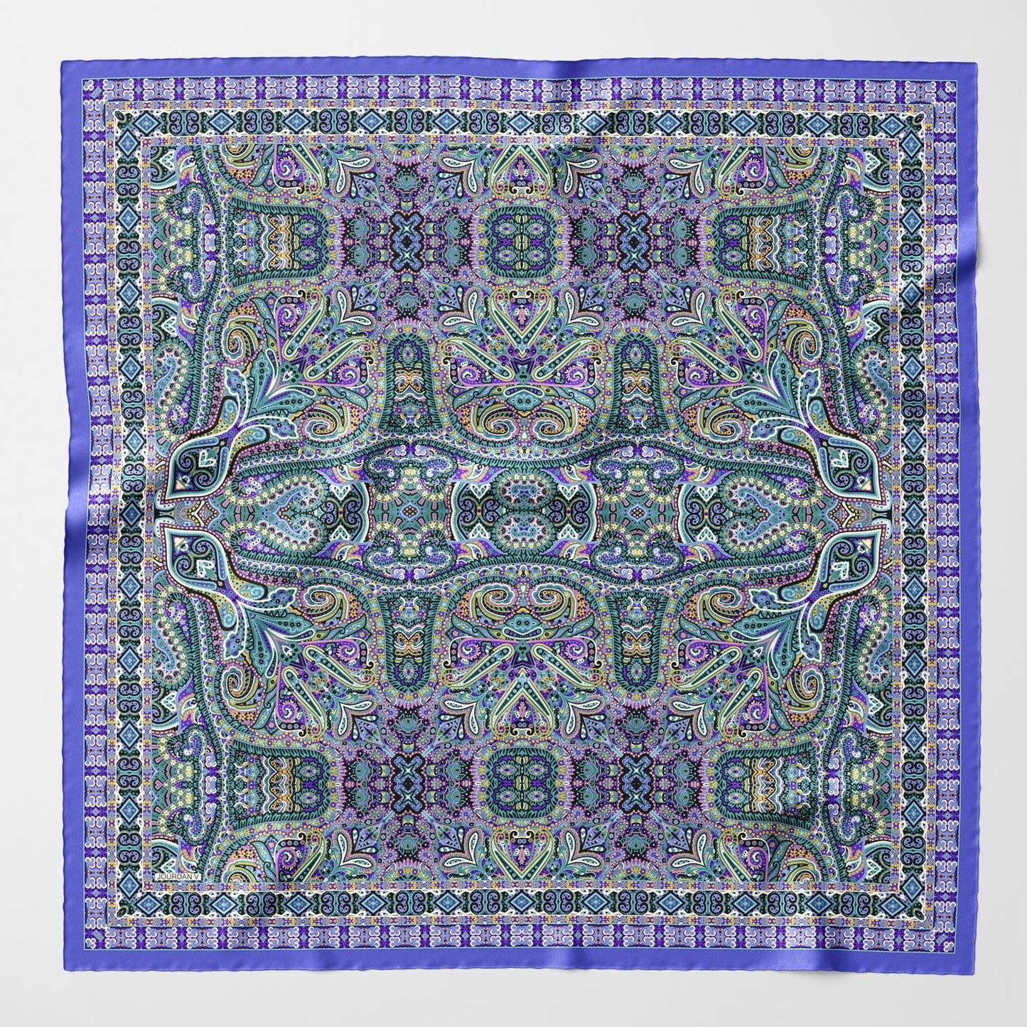 Ambra - Silk Scarf Shawl - Blueberry - Solstik