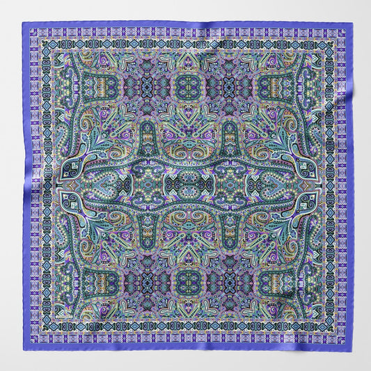 Ambra - Silk Scarf Shawl - Blueberry - Solstik