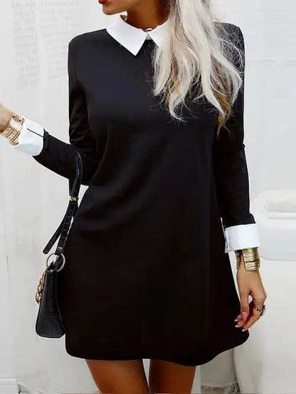 Ladies' Elegant Color Block Dress - Solstik