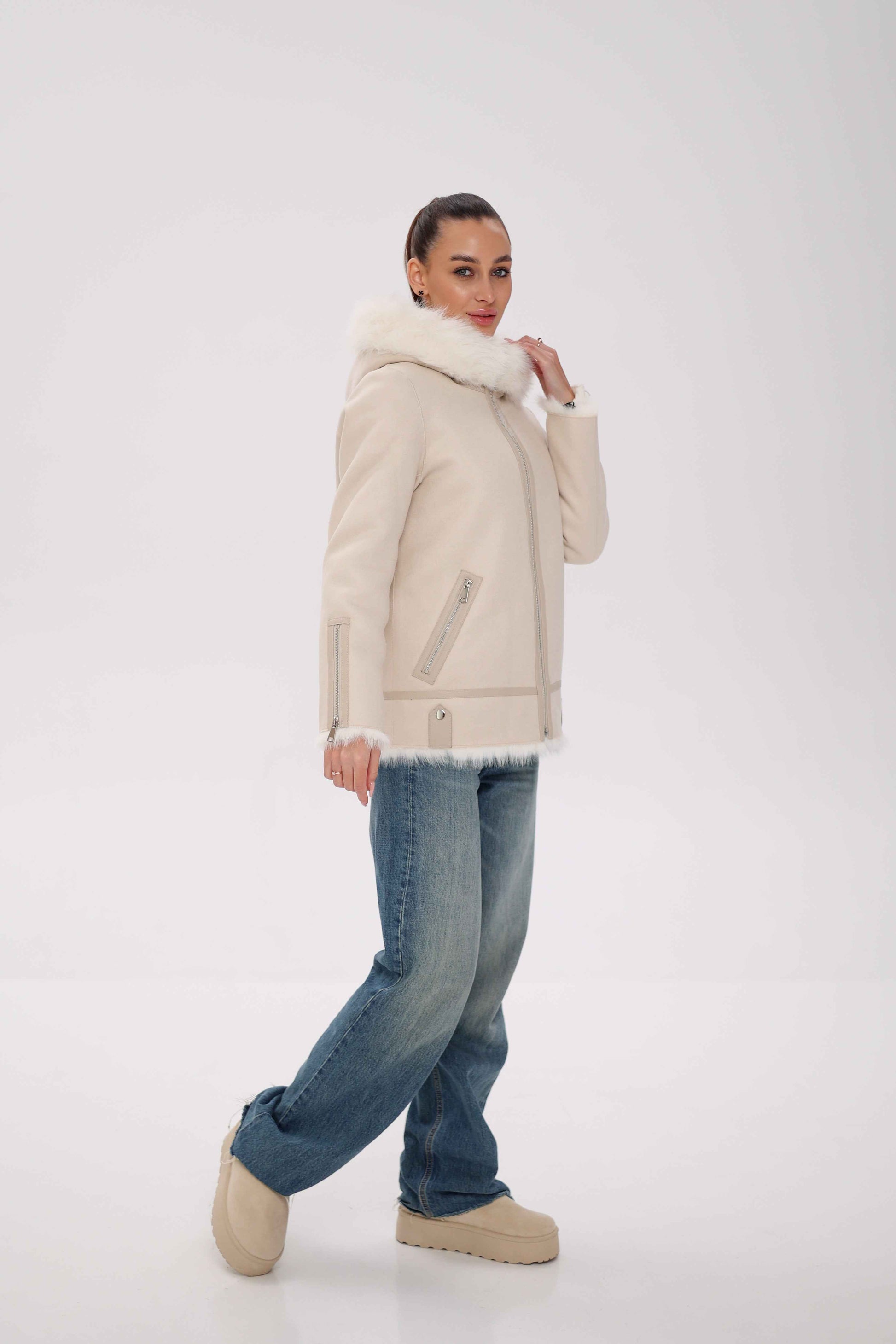 ⇆ Reversible Hooded Wool Blend Jacket