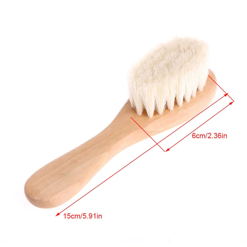 Neonatal Wooden Hair Brush and Comb Set
