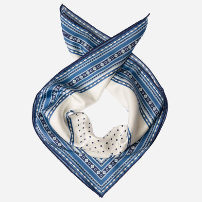 Verona - Silk Neckerchief - White & Blue - Solstik