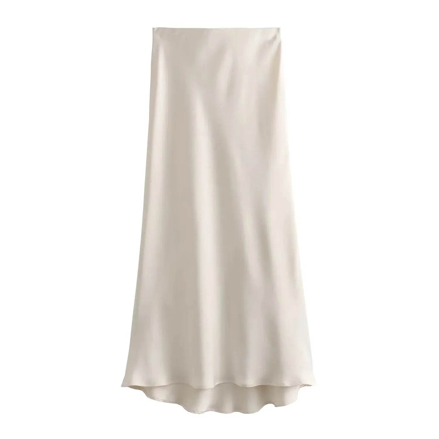 Ladies' Satin Midi Skirt - Solstik