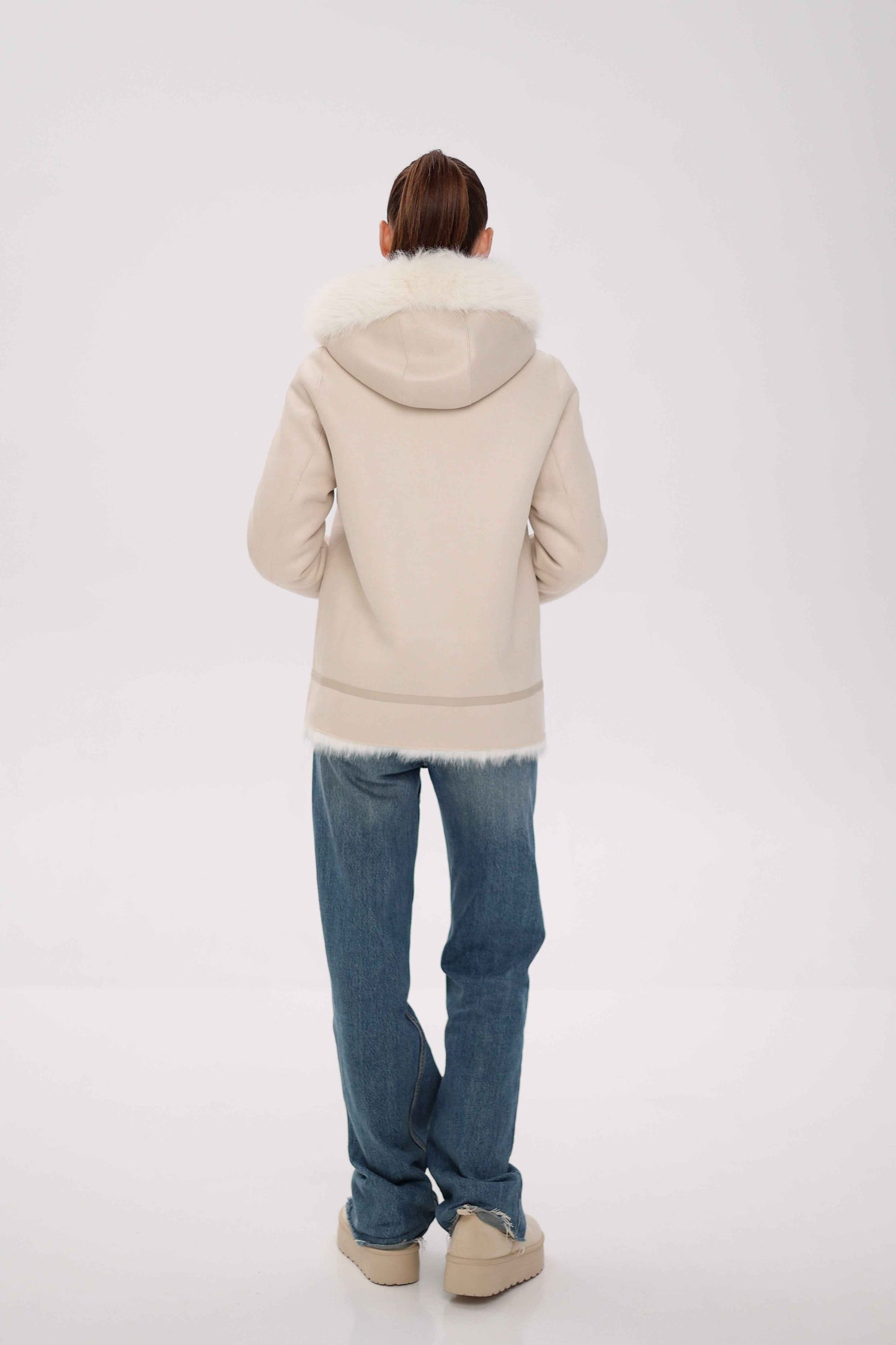 ⇆ Reversible Hooded Wool Blend Jacket