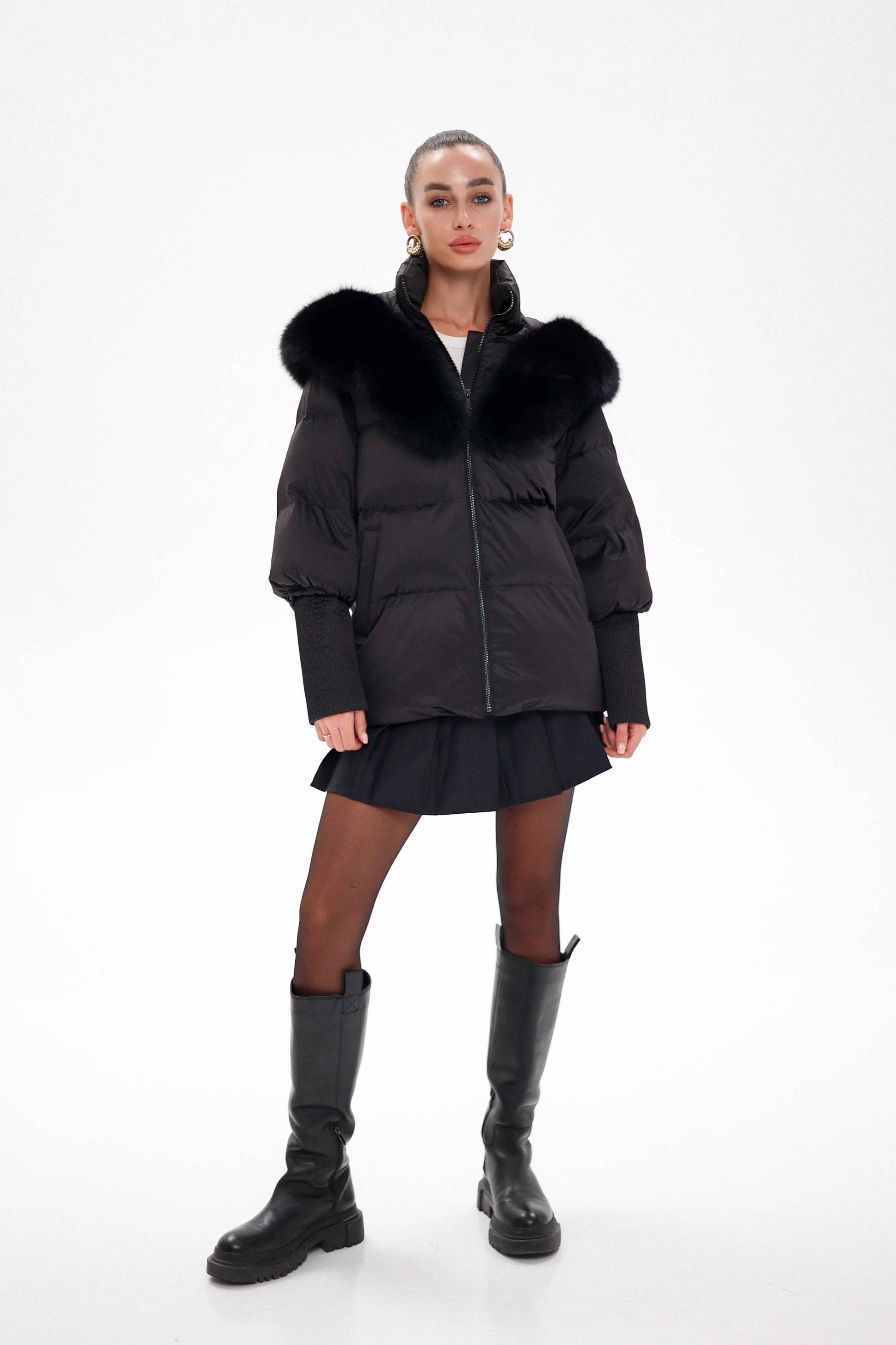 Pre-Order. Re-Stock Ships October 20. Amanda Genuine Fur Trim Down Fill Coat