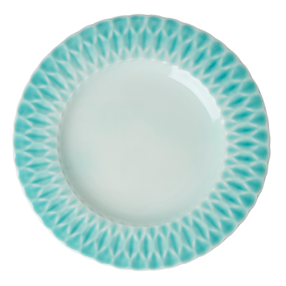 Ceramic Dinner Plate - Aqua. Set of 6 plates