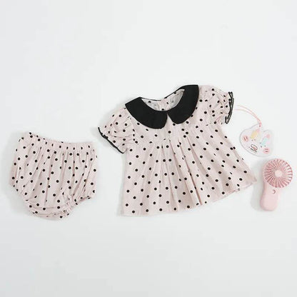 Elizabet Polka Dot Baby Girl Summer Outfit Set - Solstik #