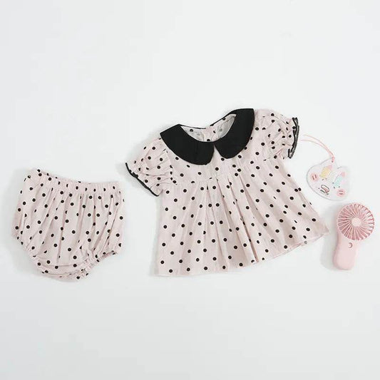 Elizabet Polka Dot Baby Girl Summer Outfit Set - Solstik #