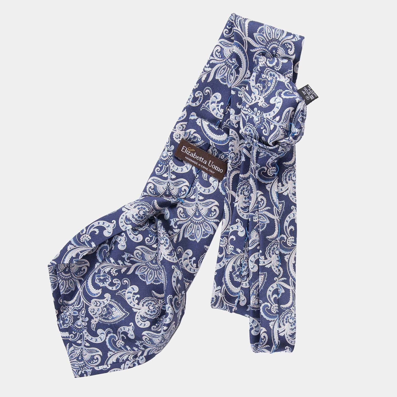 Novara - Printed Silk Tie - Navy - Solstik