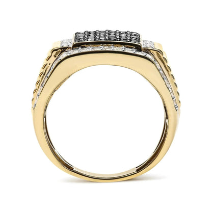 Men's Deluxe 10K Gold Diamond Cluster Ring - Solstik