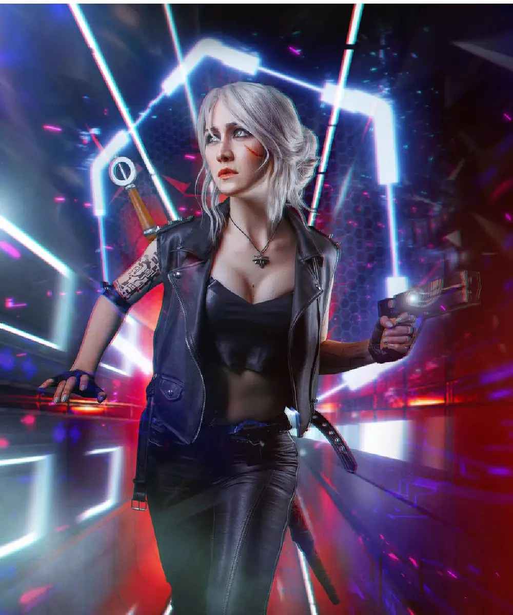 Cyberpunk 2077 Ciri Black Leather Vest