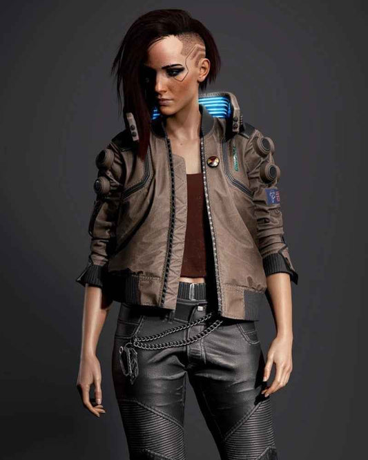 Cyberpunk 2077 Valerie Samurai Bomber Leather Jacket