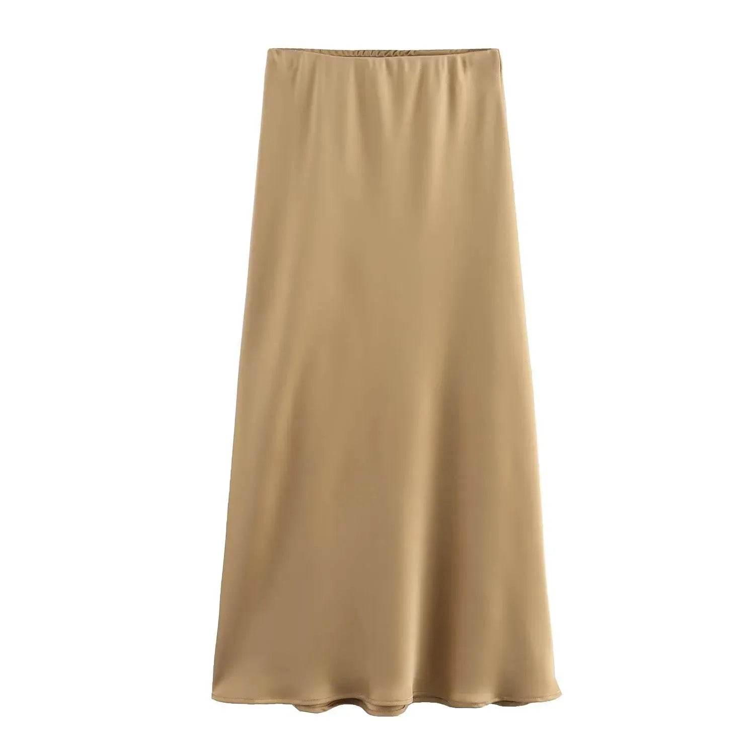 Ladies' Satin Midi Skirt - Solstik