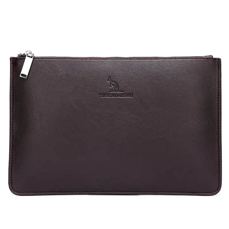 Men's Soft PU Plaid Business Casual Clutch Bag - Solstik