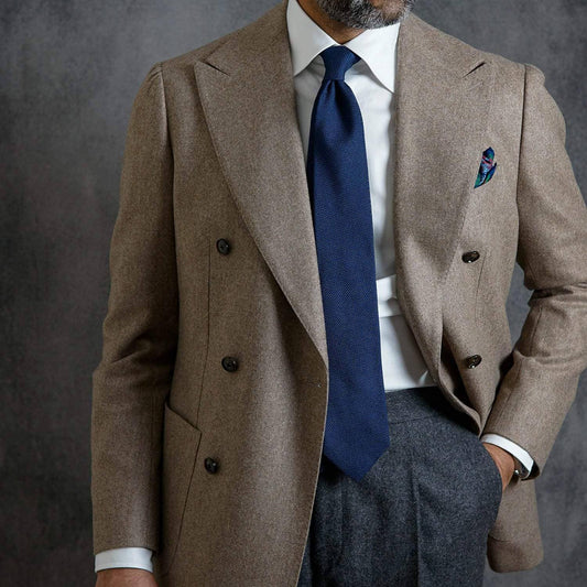 Marino - Navy Blue Silk Grenadine Tie - Solstik
