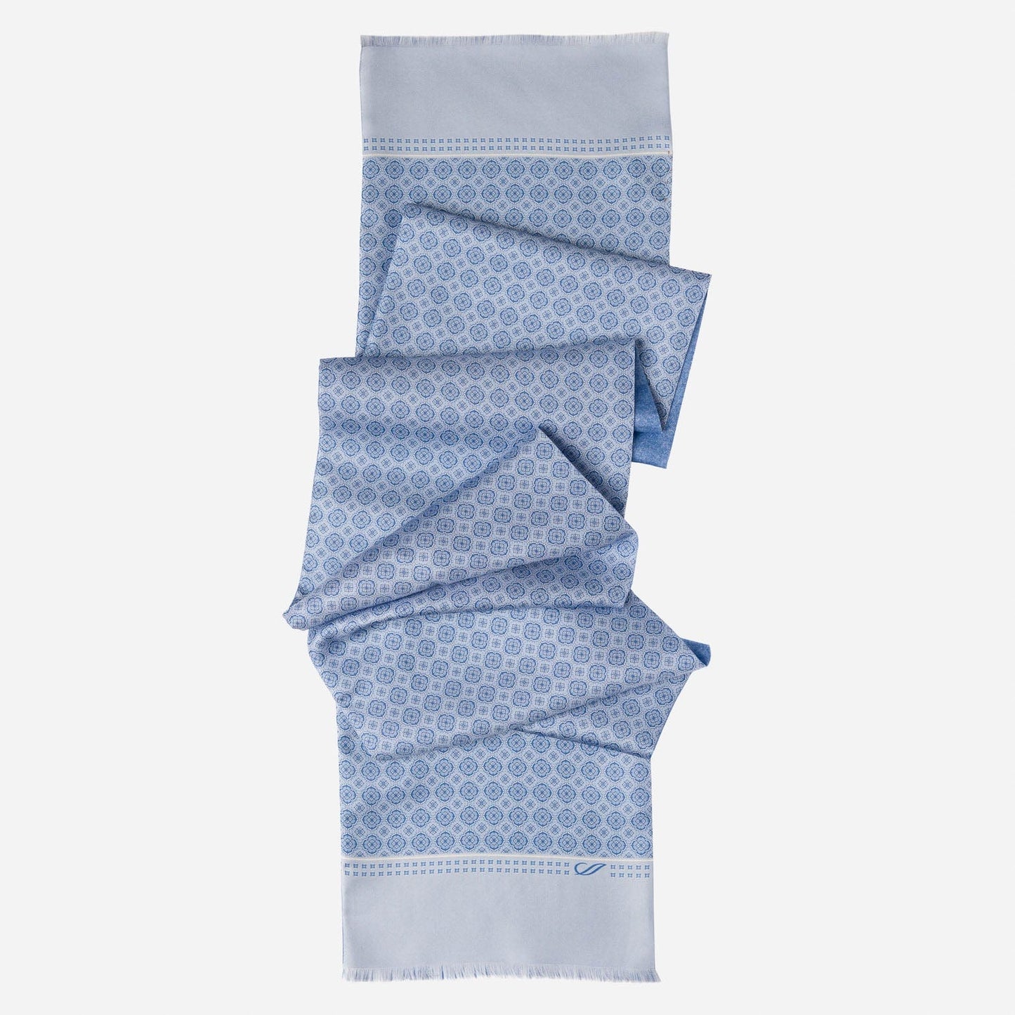 Palazzo - Reversible Silk Scarf - Sky Blue - Solstik
