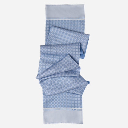 Palazzo - Reversible Silk Scarf - Sky Blue - Solstik