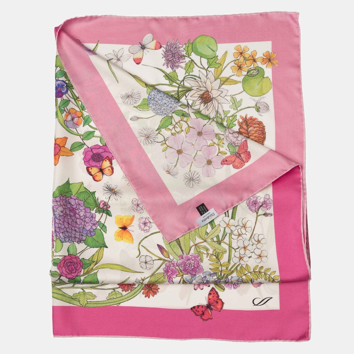 Flora - Silk Foulard - Pink - Solstik