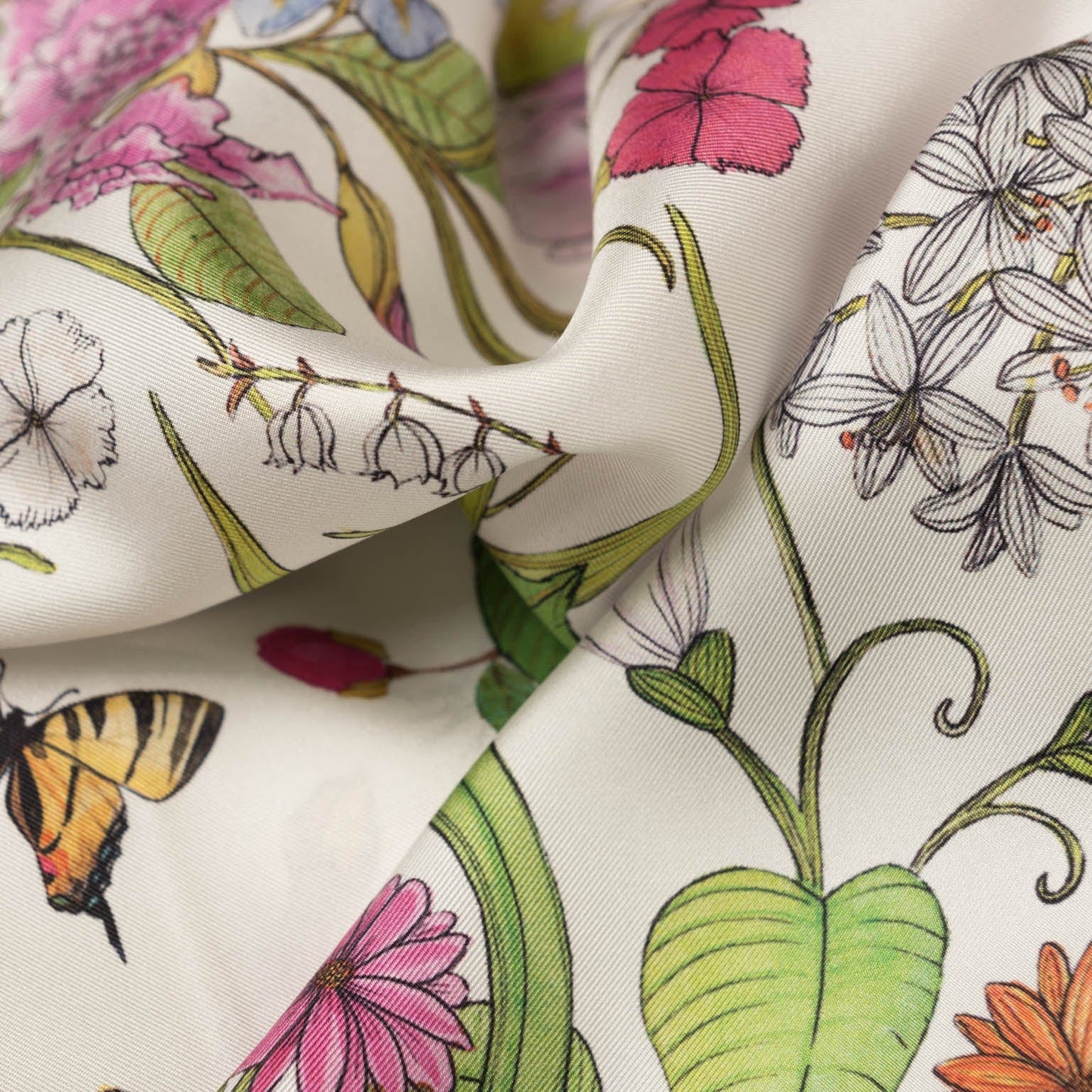 Flora - Silk Foulard - Pink - Solstik