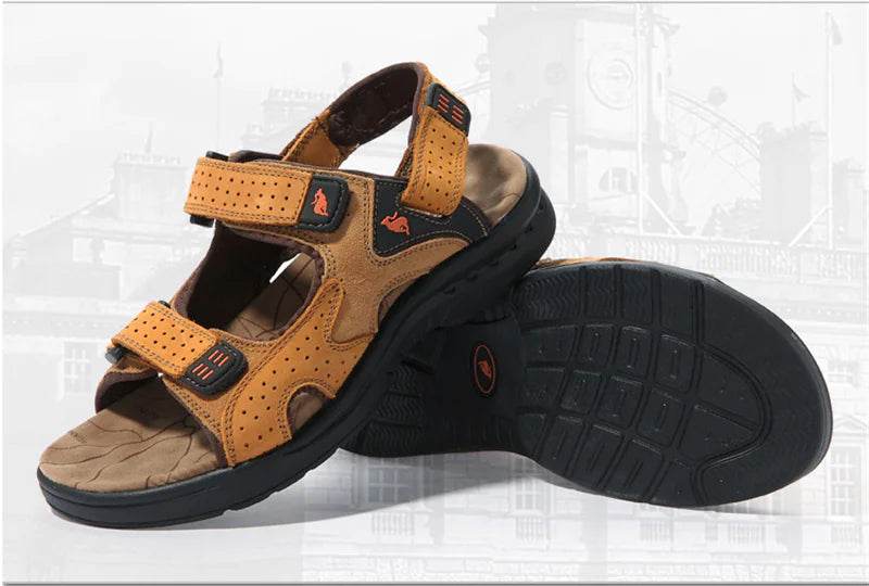 High Quality Men's Leather Sandals for Outdoor Leisure - Solstik