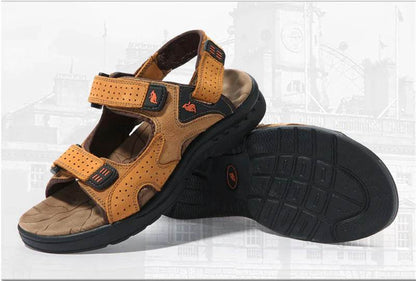 High Quality Men's Leather Sandals for Outdoor Leisure - Solstik