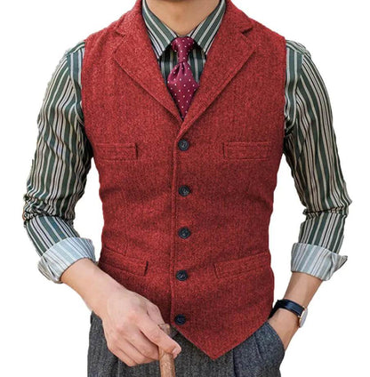 Organic Cotton & Wool Slim Fit Men's Business Vest - Solstik