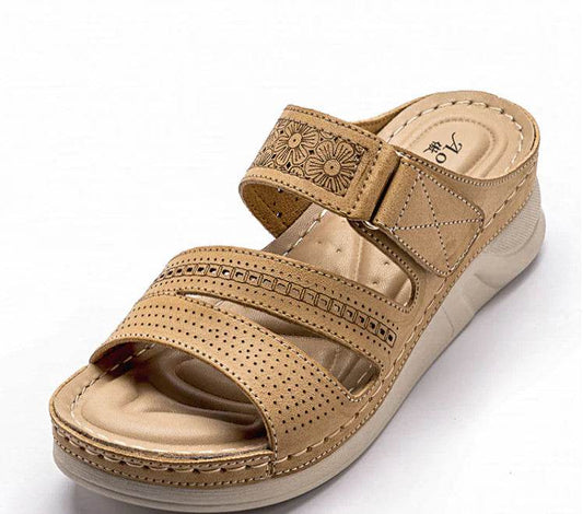 Plus Size Wedge Platform Casual Slippers - Solstik
