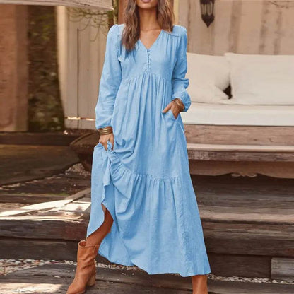 Chic Vintage Flowing Dress - Solstik