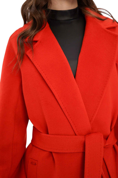 Chester Premium  Wool Cashmere Coat in Sicily Red